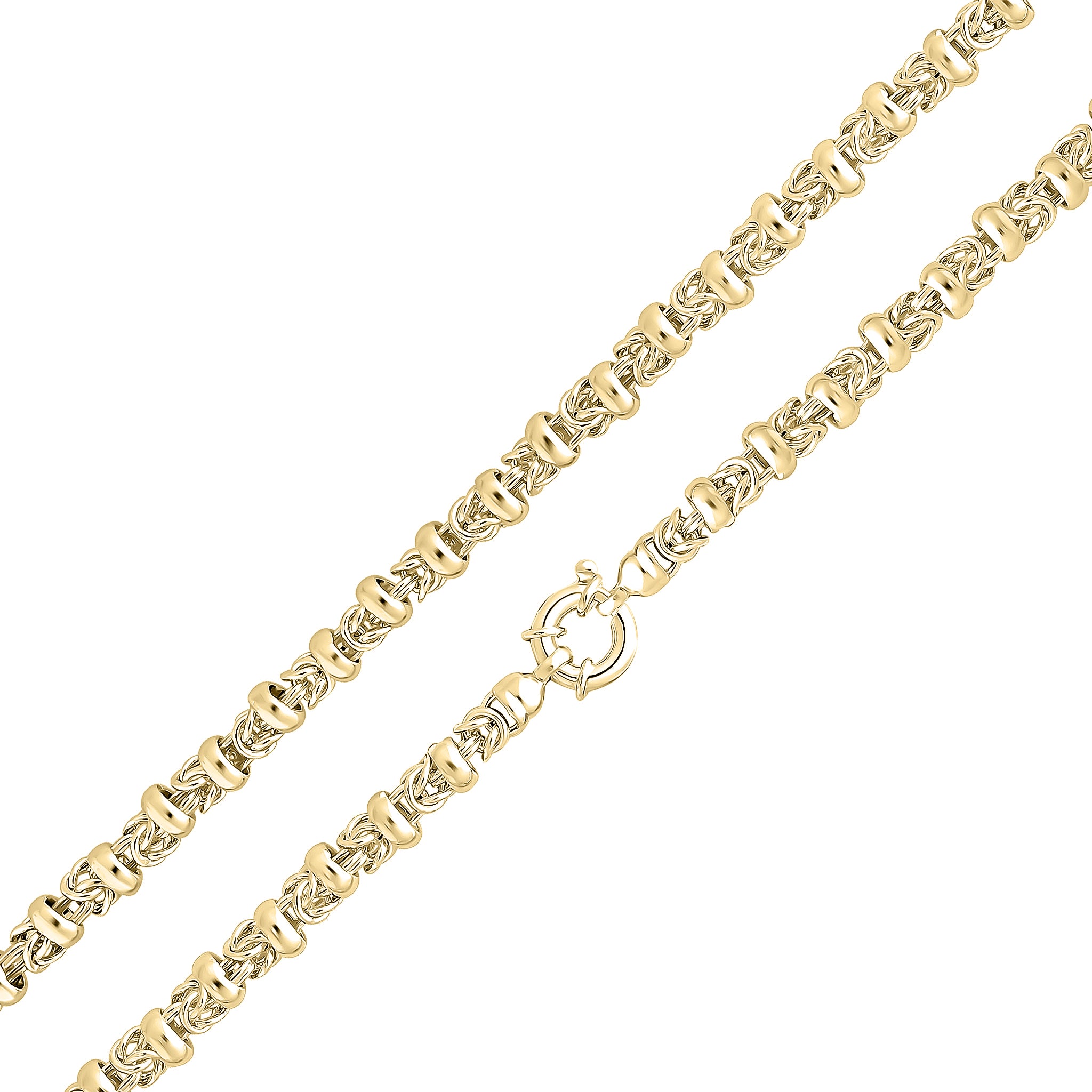 18ct Vermeil 7.5mm Byzantine 7.5" Bolt Ring