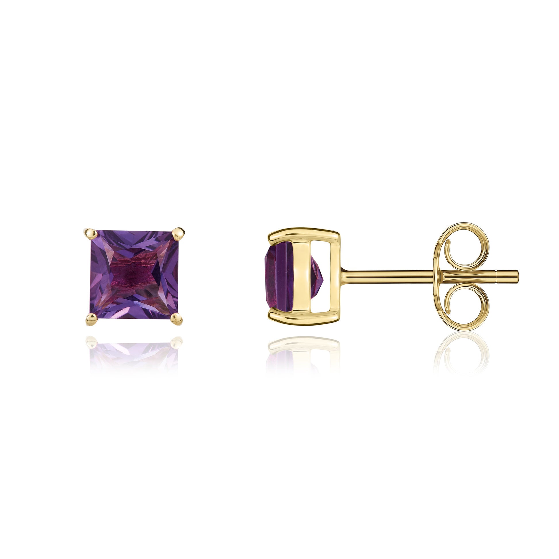 9ct Yellow Gold 5mm Square Ame Ers Claw