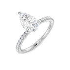 Platinum Pear Lab Grown Diamond Ring 1