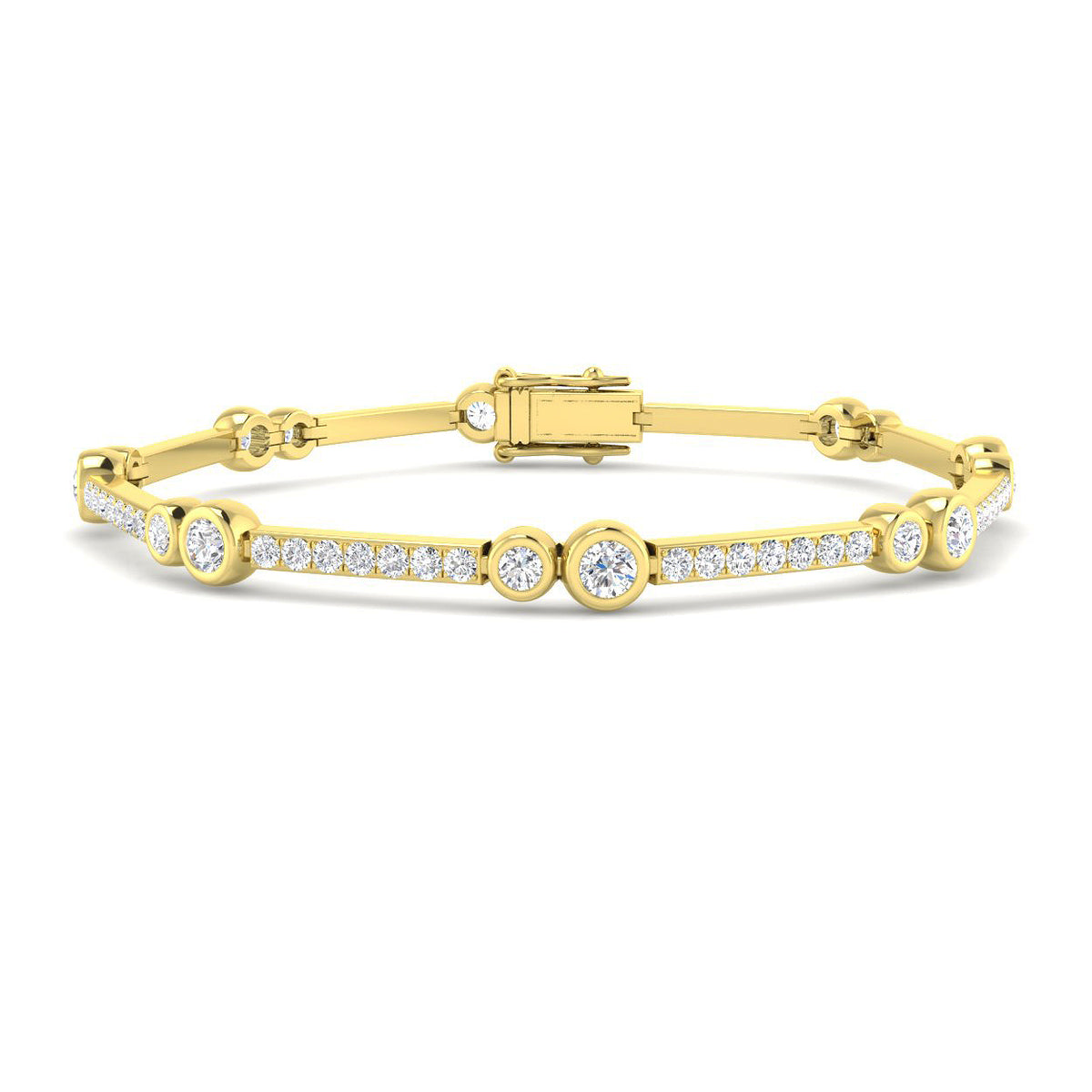 9ct Yellow Gold Round Lab Grown Diamond Bracelet 1