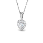 9ct White Gold Heart Lab Grown Diamond Pendant 1