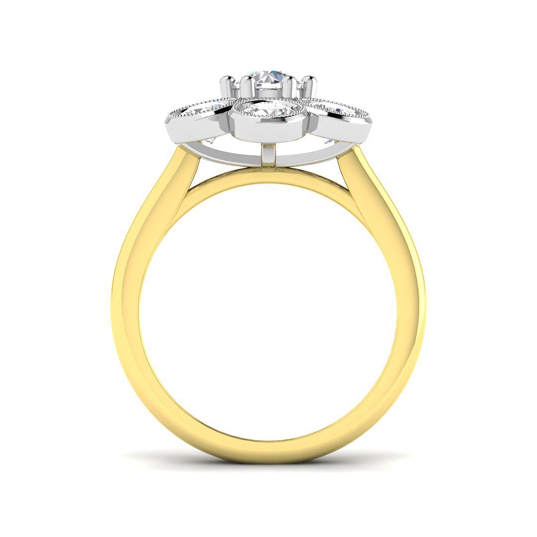 9ct Two Tone Round Lab Grown Diamond Ring 2