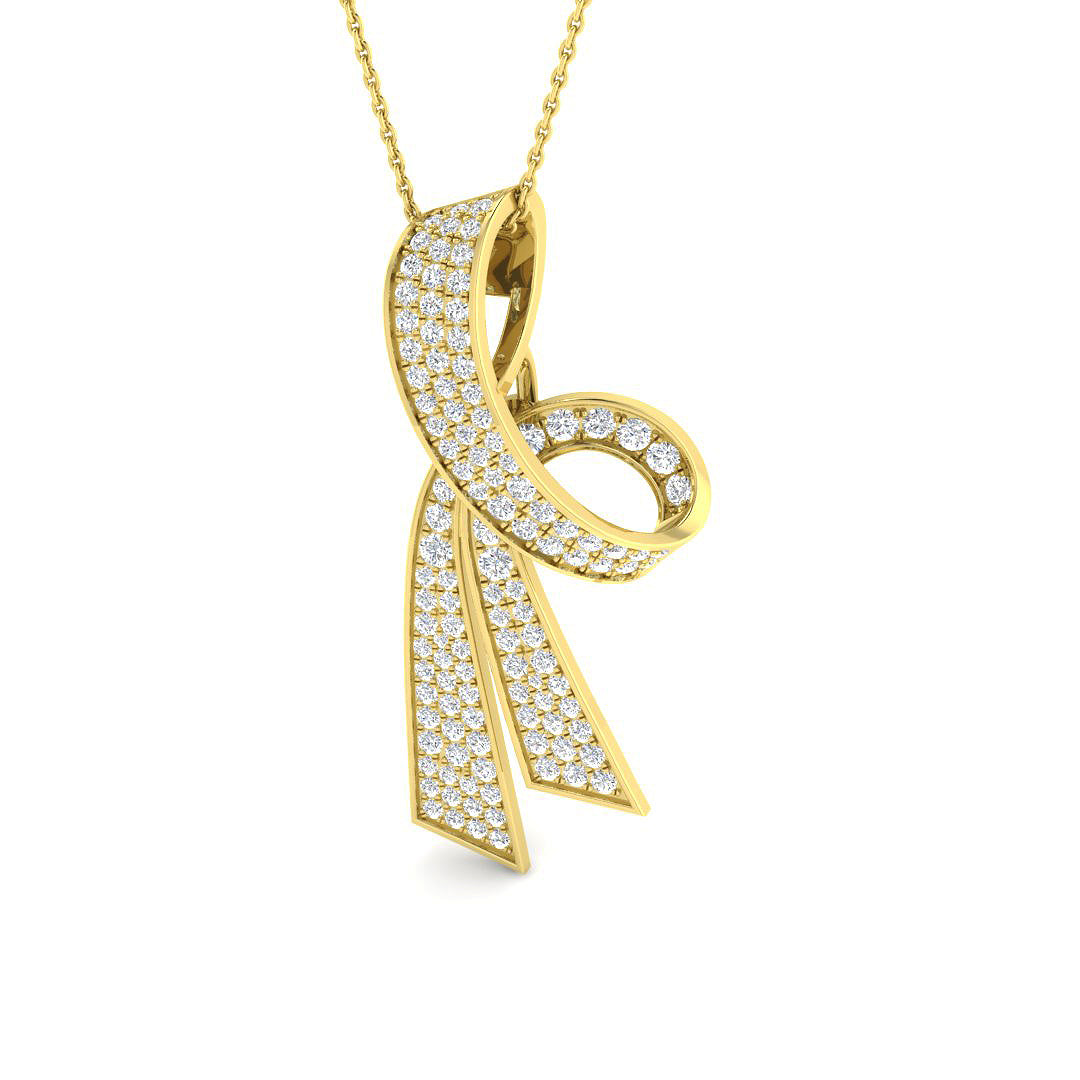 9ct Yellow Gold Round Lab Grown Diamond Pendant 1