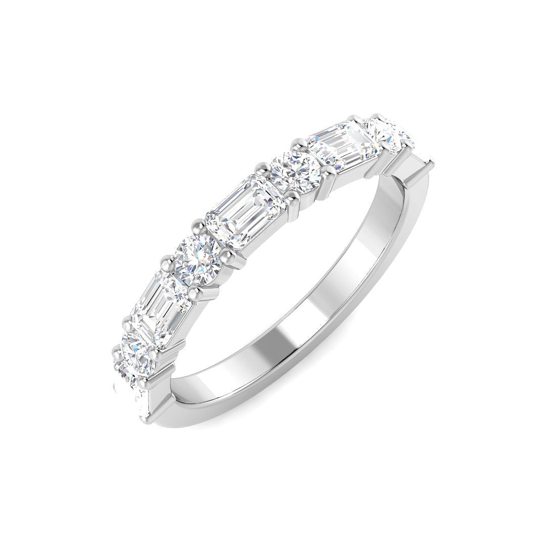 9ct White Gold Emerald Cut Lab Grown Diamond Ring 1