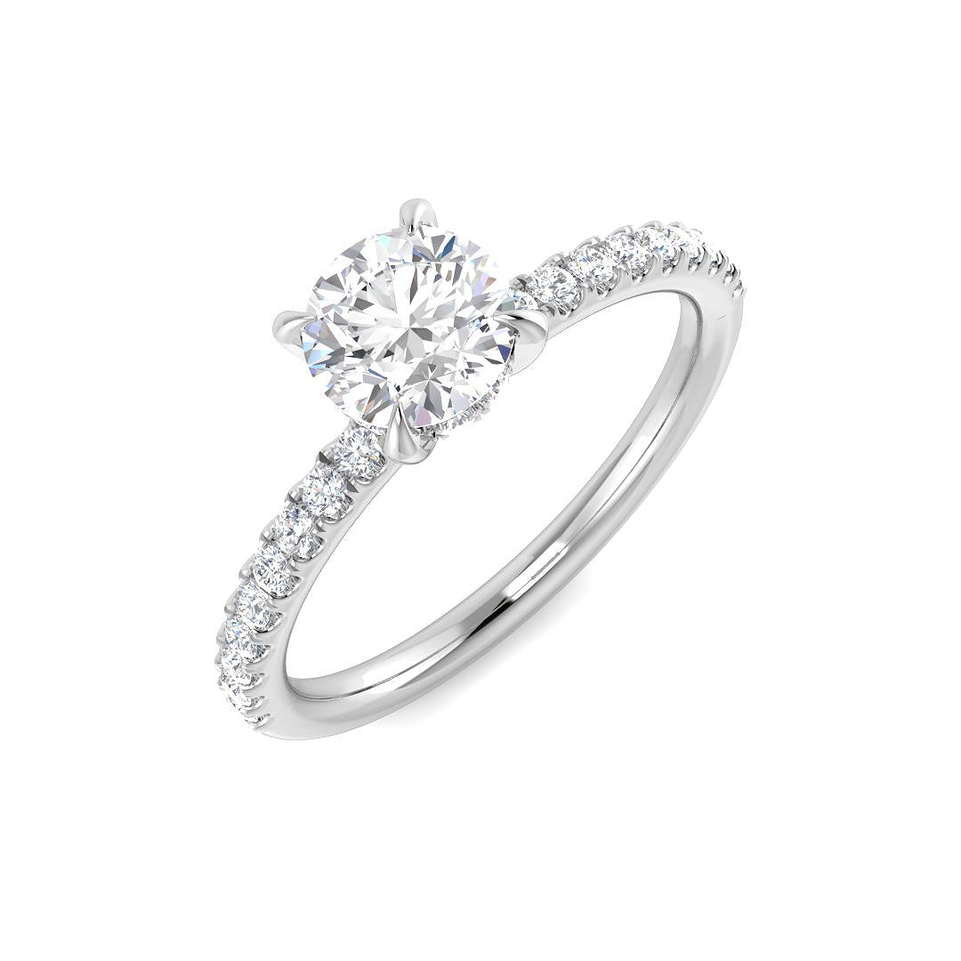 9ct White Gold Round Lab Grown Diamond Ring 1