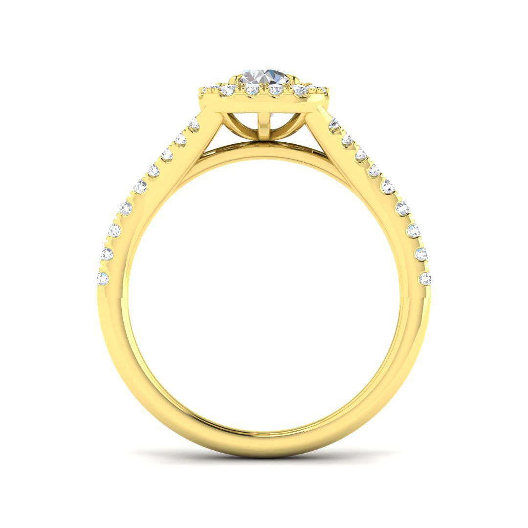9ct Yellow Gold Round Lab Grown Diamond Ring 2