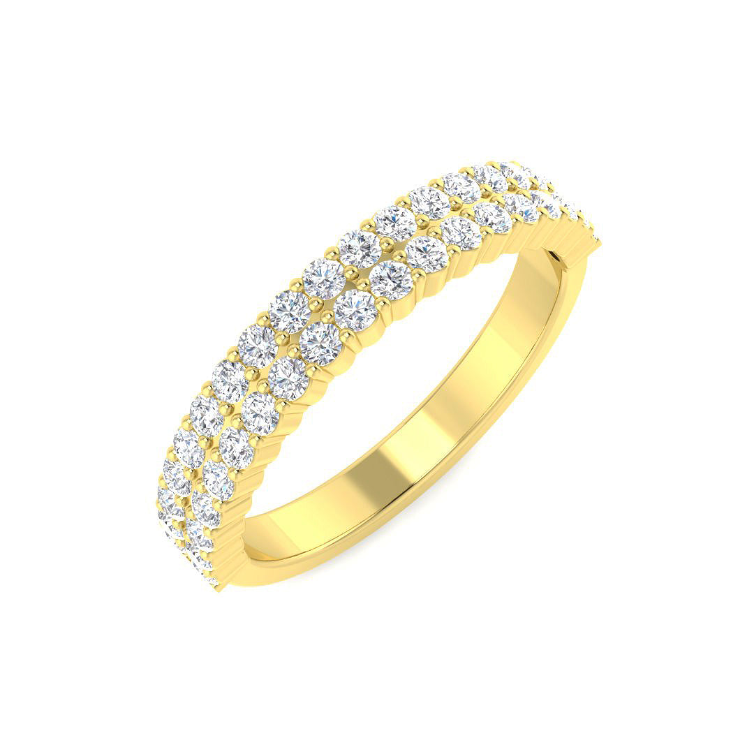 9ct Yellow Gold Round Lab Grown Diamond Ring 1