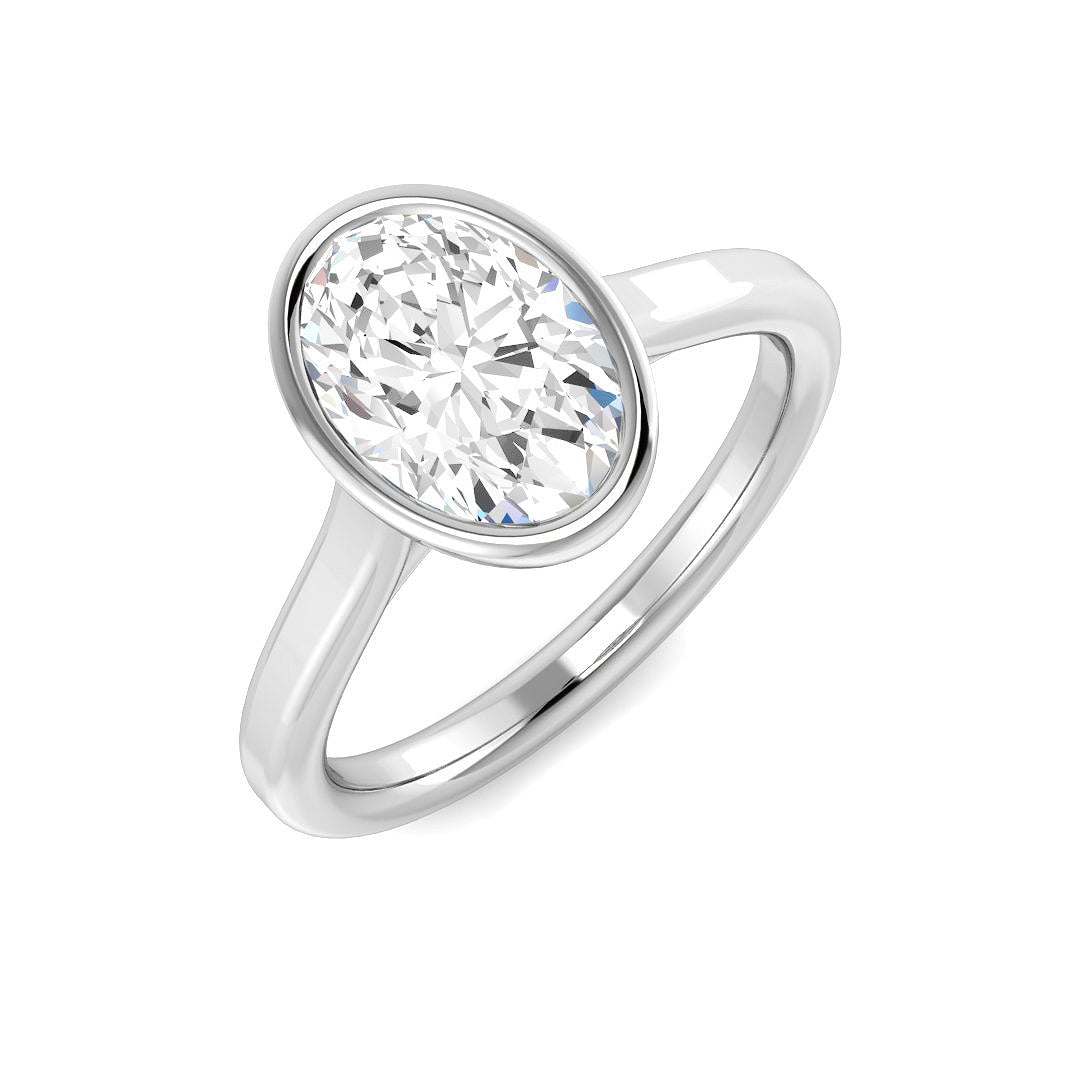 9ct White Gold Oval Lab Grown Diamond Ring 1