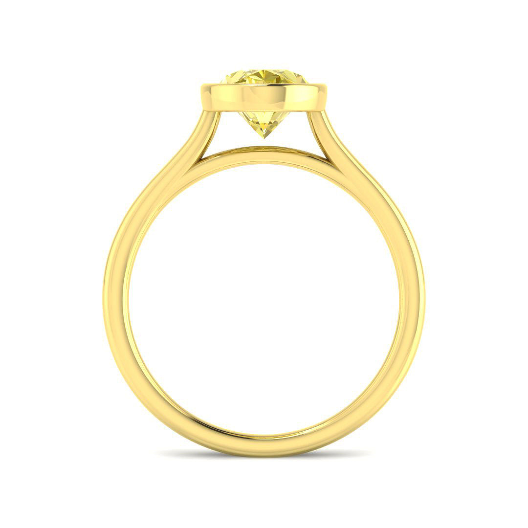 9ct Yellow Gold Oval Lab Yellow Diamond Ring 2