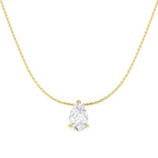 9ct Yellow Gold Pear Lab Grown Diamond Necklace 1