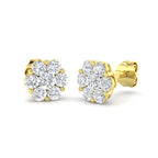 9ct Yellow Gold Round Lab Grown Diamond Earrings 1