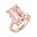 9ct Rose Gold Emerald Cut Lab Grown Diamond and Lab Pink Diamond Ring 1