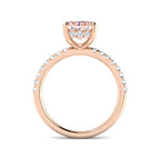 9ct Rose Gold Radiant Lab Grown Diamond and Lab Pink Diamond Ring 2