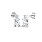 9ct White Gold Oval Lab Grown Diamond Earrings 1