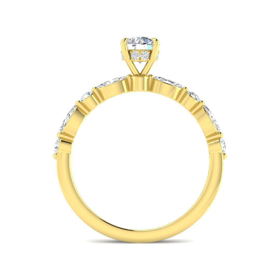 9ct Yellow Gold Marquise Lab Grown Diamond Ring 2
