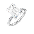 Platinum Emerald Cut Lab Grown Diamond Ring 1