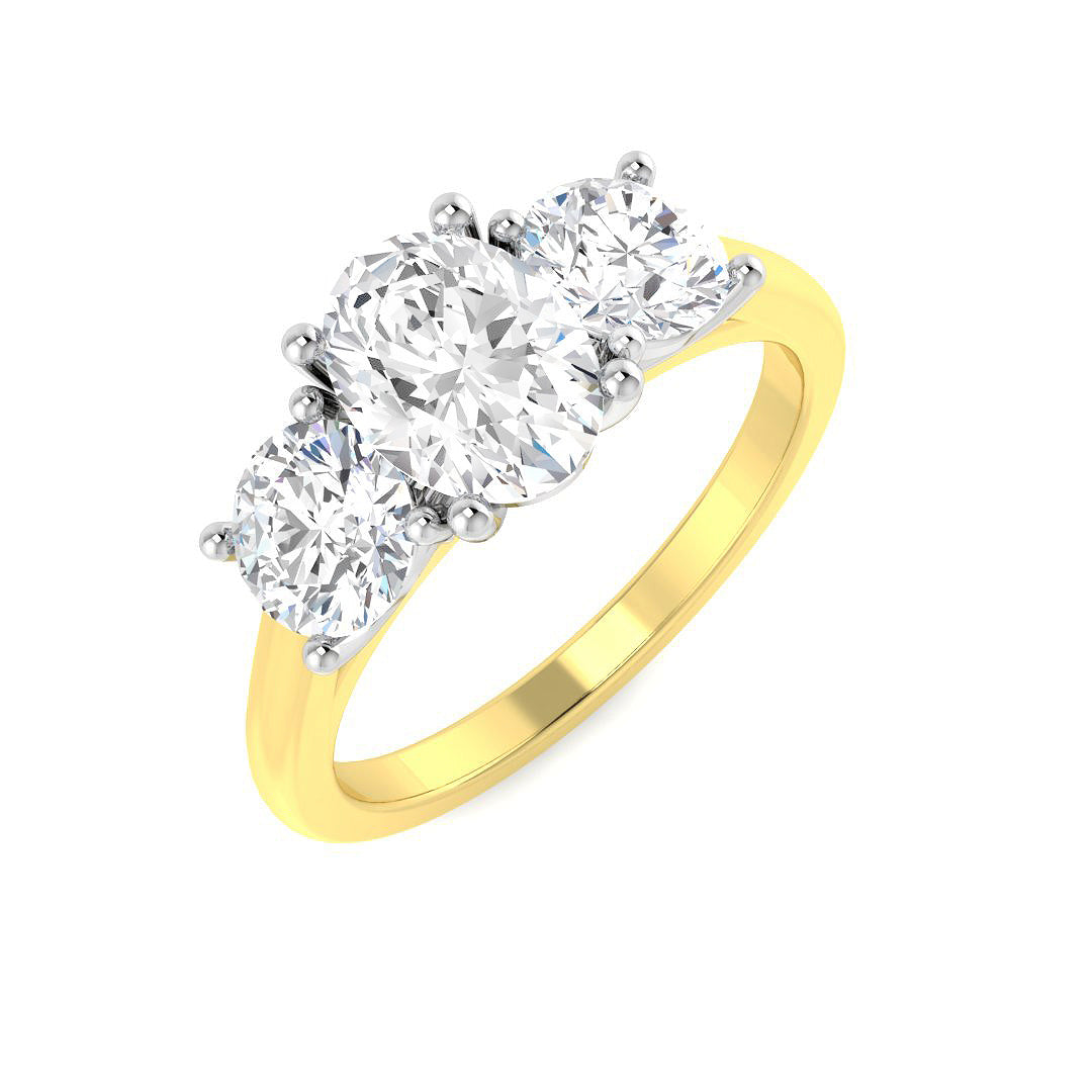 18ct Two Tone Oval Lab Grown Diamond Ring 1