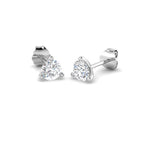 9ct White Gold Round Lab Grown Diamond Earrings 1