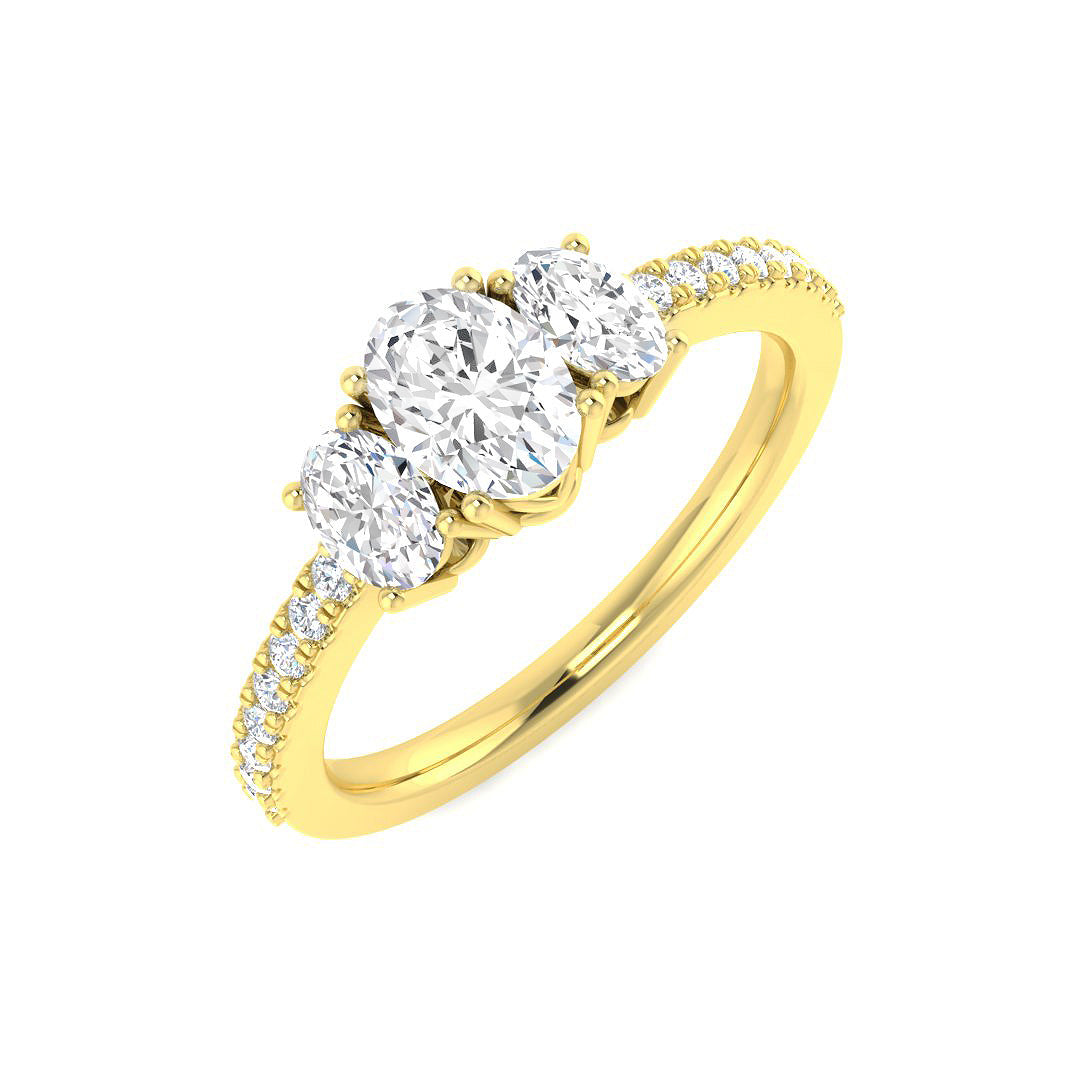 9ct Yellow Gold Oval Lab Grown Diamond Ring 1