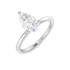 Platinum Pear Lab Grown Diamond Ring 1