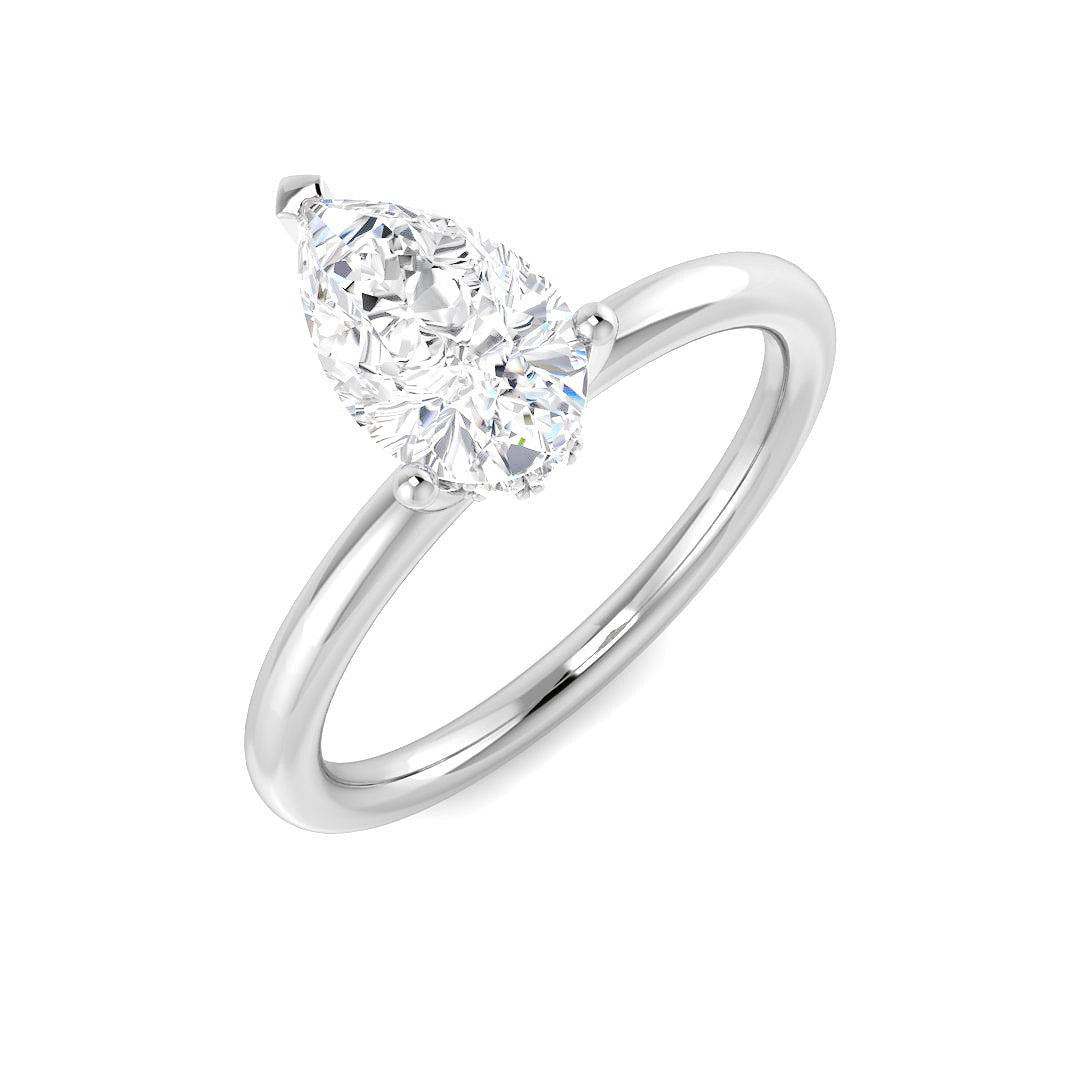 Platinum Pear Lab Grown Diamond Ring 1