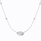 18ct White Gold Marquise Lab Grown Diamond Necklace 1