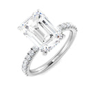 9ct White Gold Emerald Cut Lab Grown Diamond Ring 1