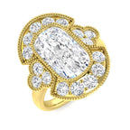 9ct Yellow Gold Cushion Cvd Old Cut Ring 1