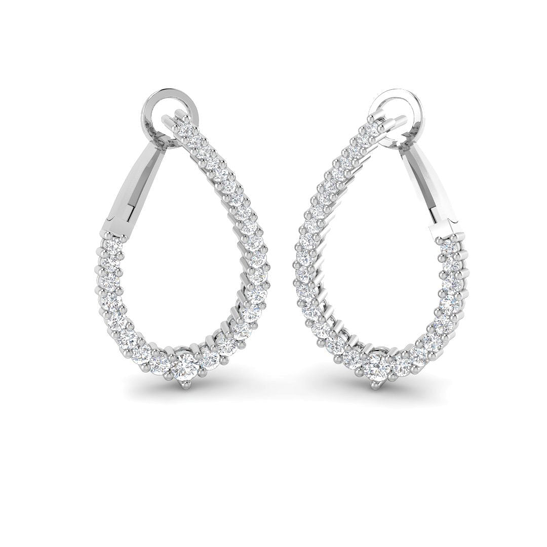 9ct White Gold Round Lab Grown Diamond Earrings 1