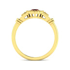9ct Yellow Gold Oval Ruby and Diamond Ring 2