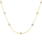 9ct Yellow Gold Oval Lab Grown Diamond Necklace 1