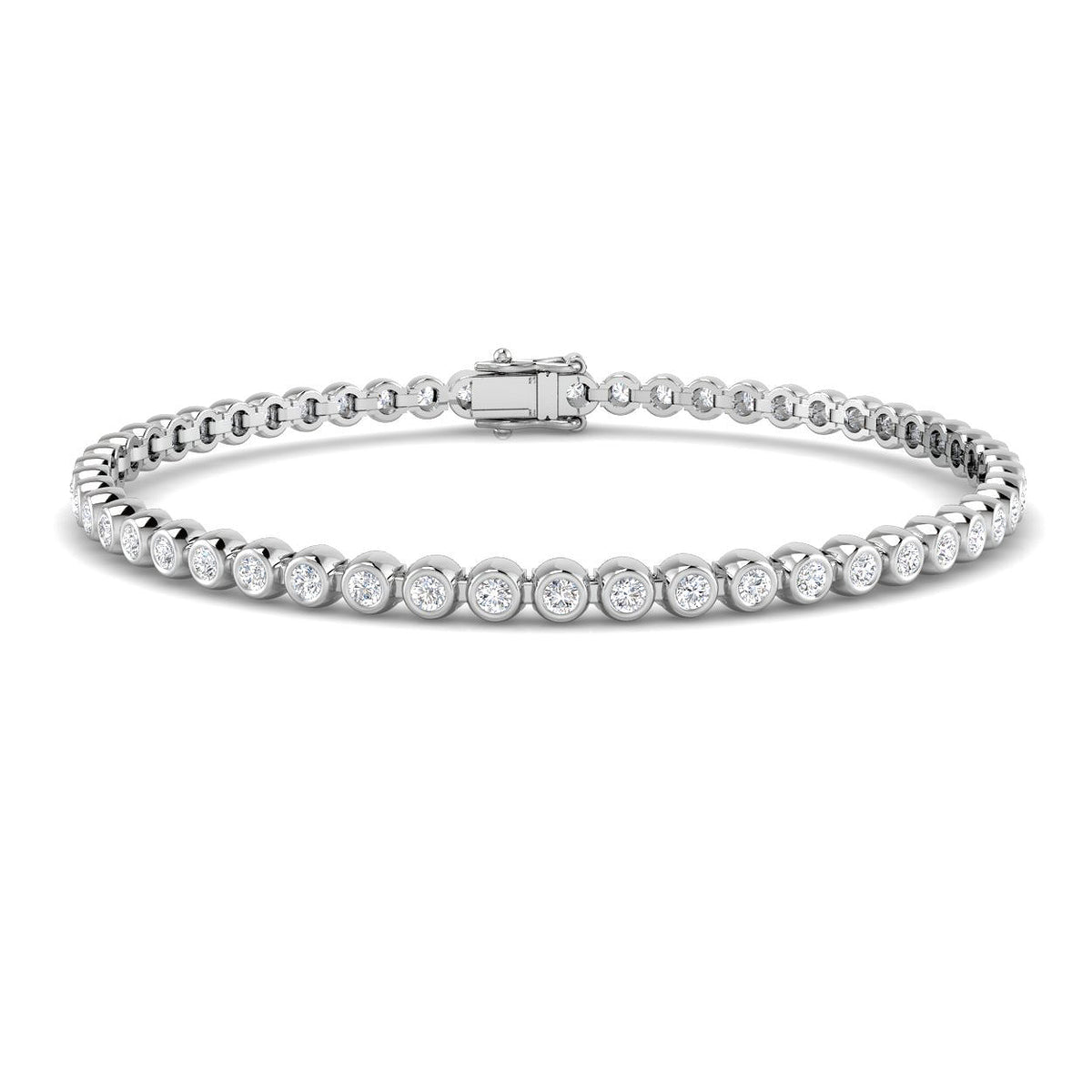 9ct White Gold Round Lab Grown Diamond Bracelet 1