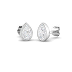 9ct White Gold Pear Lab Grown Diamond Earrings 1