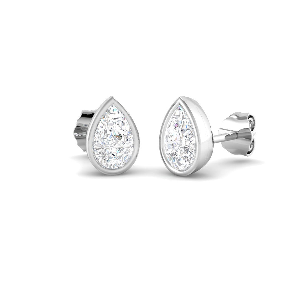 9ct White Gold Pear Lab Grown Diamond Earrings 1