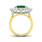 9ct Two Tone Oval Emerald and Diamond Ring 2
