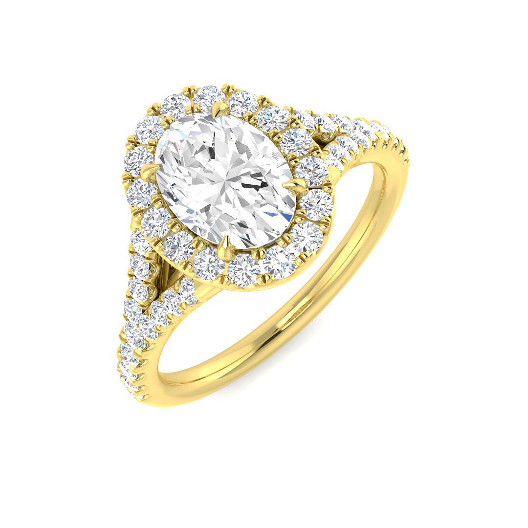 9ct Yellow Gold Oval Lab Grown Diamond Ring 1