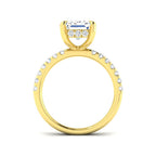 9ct Yellow Gold Emerald Cut Lab Grown Diamond Ring 2