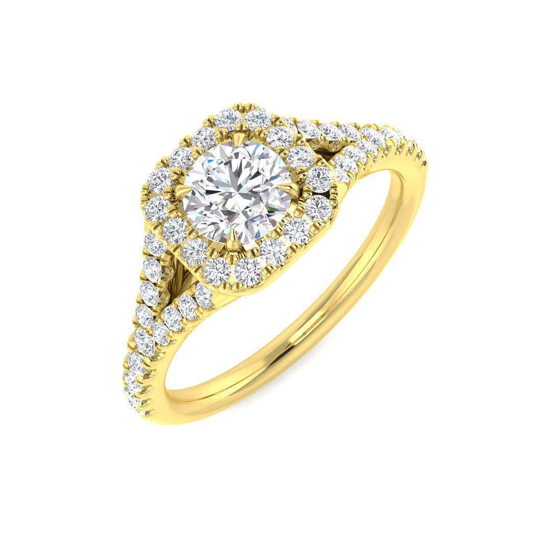 9ct Yellow Gold Round Lab Grown Diamond Ring 1