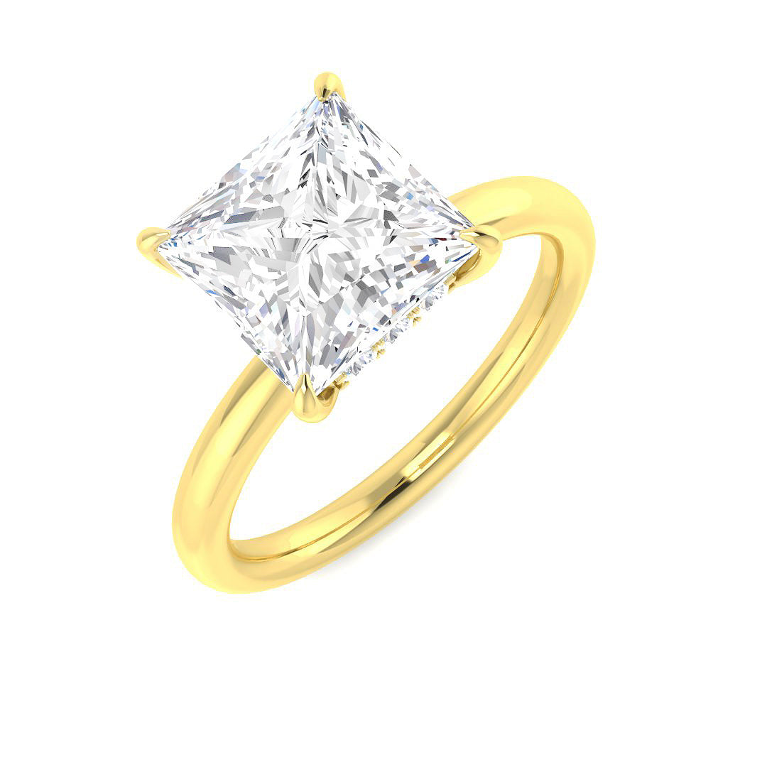 9ct Yellow Gold Princess Lab Grown Diamond Ring 1
