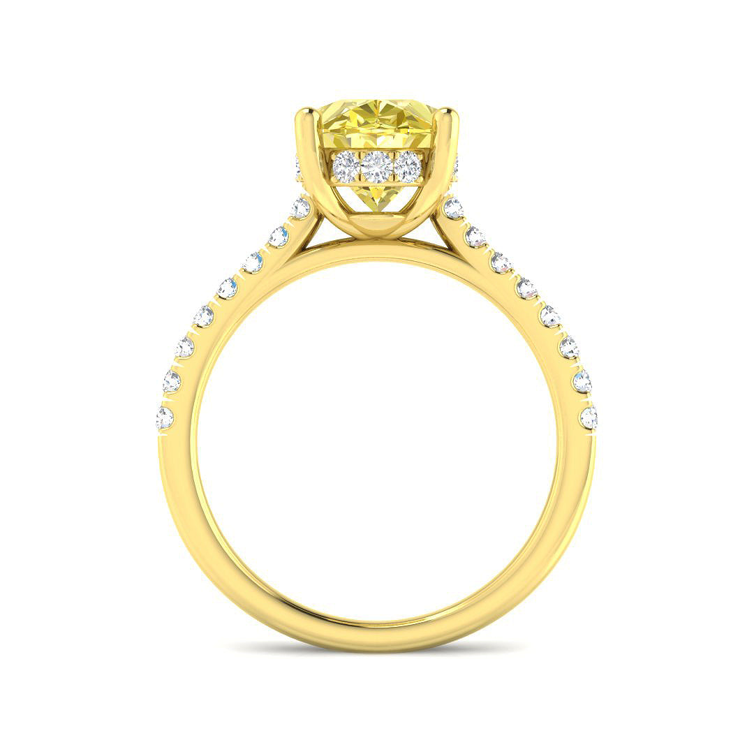 9ct Yellow Gold Oval Lab Grown Diamond and Lab Yellow Diamond Ring 2