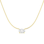 9ct Yellow Gold Oval Lab Grown Diamond Necklace 1