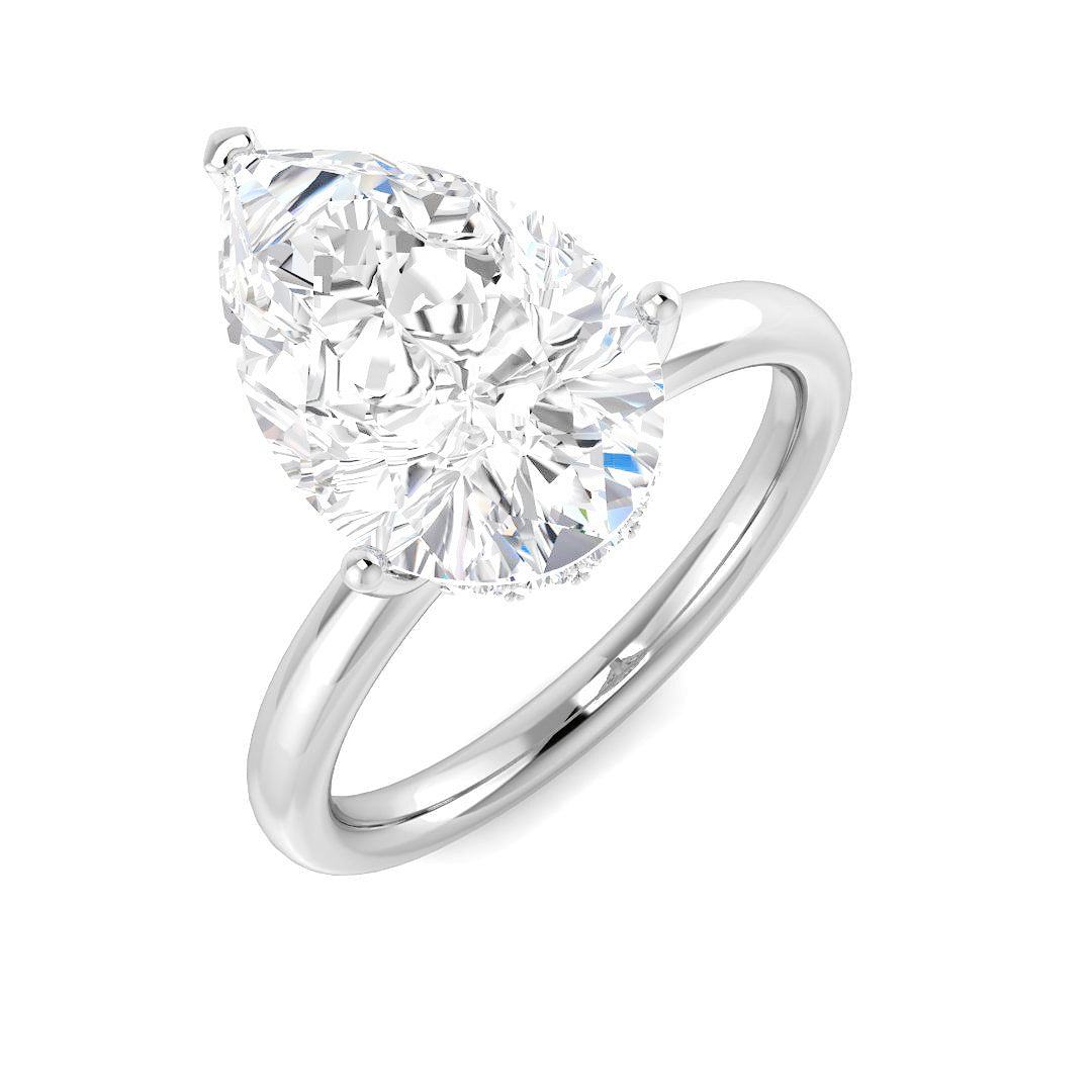 9ct White Gold Pear Lab Grown Diamond Ring 1