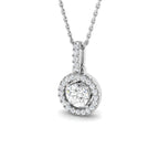 9ct White Gold Round Lab Grown Diamond Pendant 1