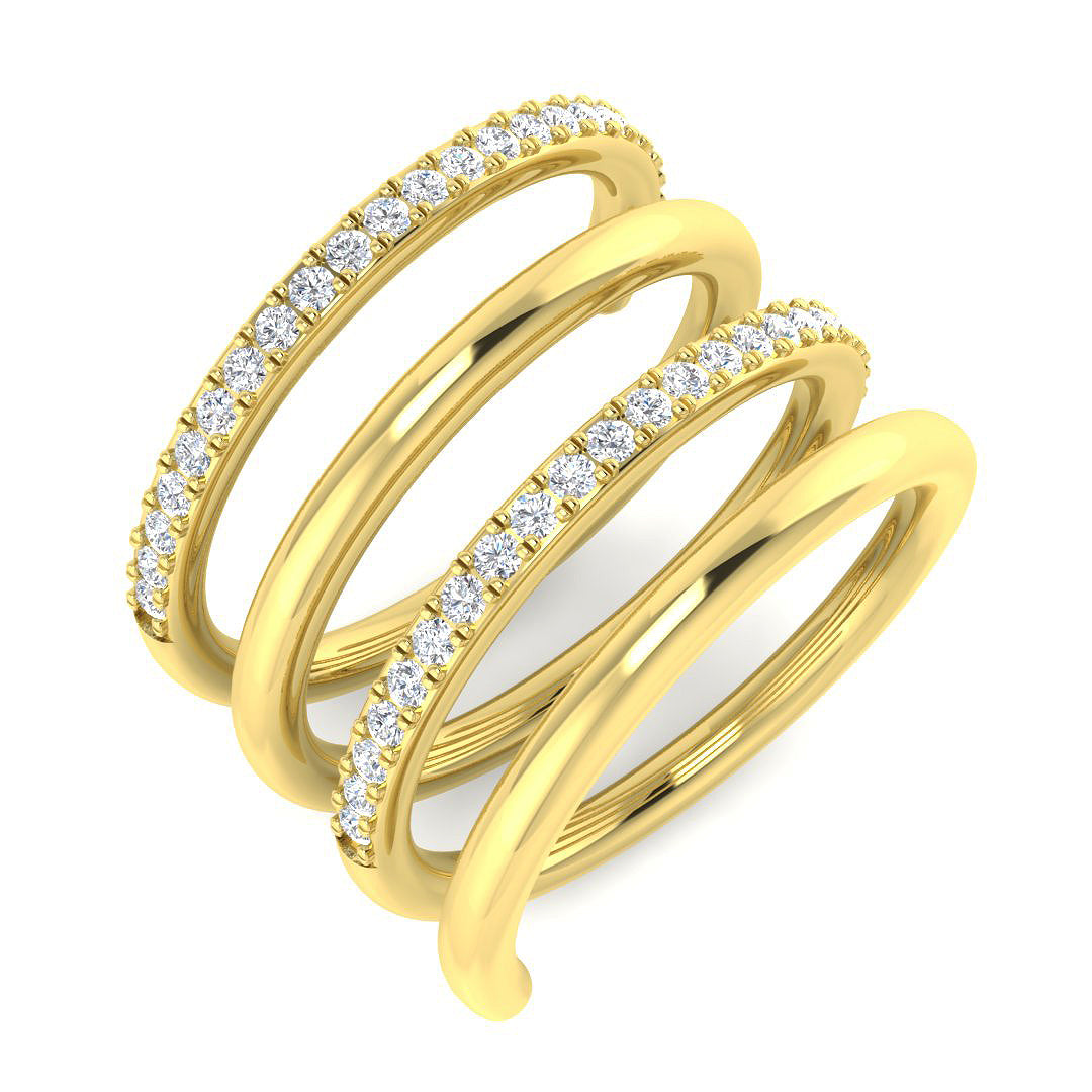 9ct Yellow Gold Round Lab Grown Diamond Ring 1
