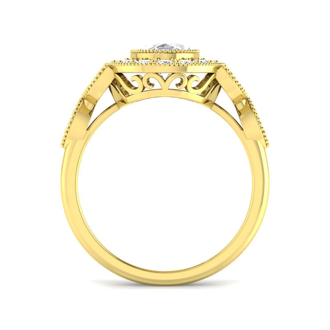 9ct Yellow Gold Oval Lab Grown Diamond Ring 2