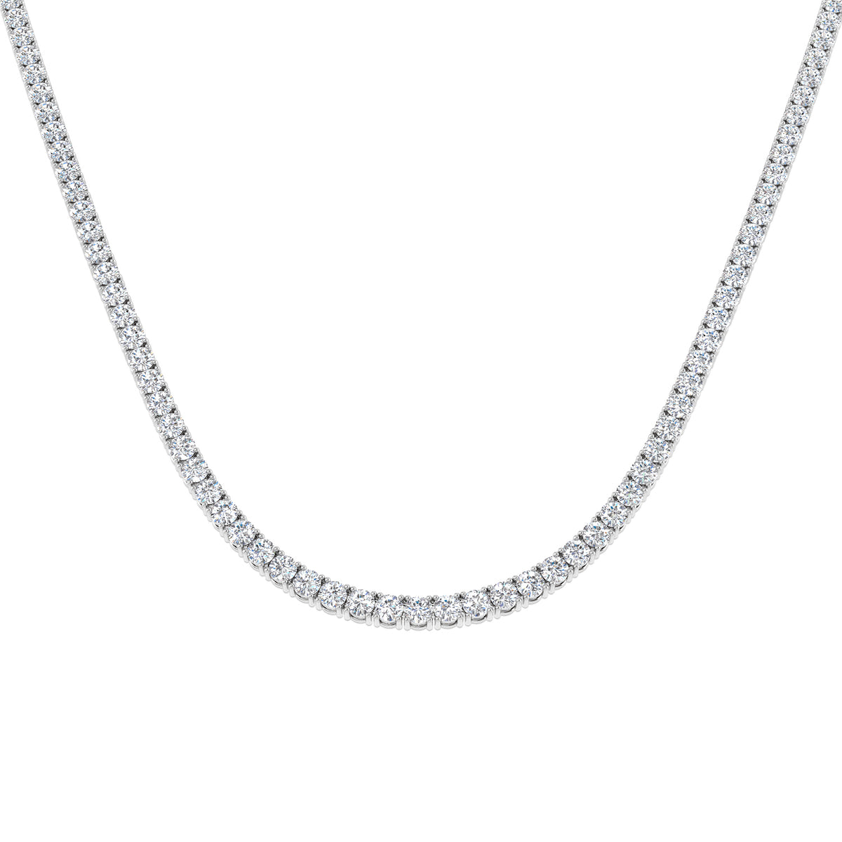 9ct White Gold Round Lab Grown Diamond Necklace 1