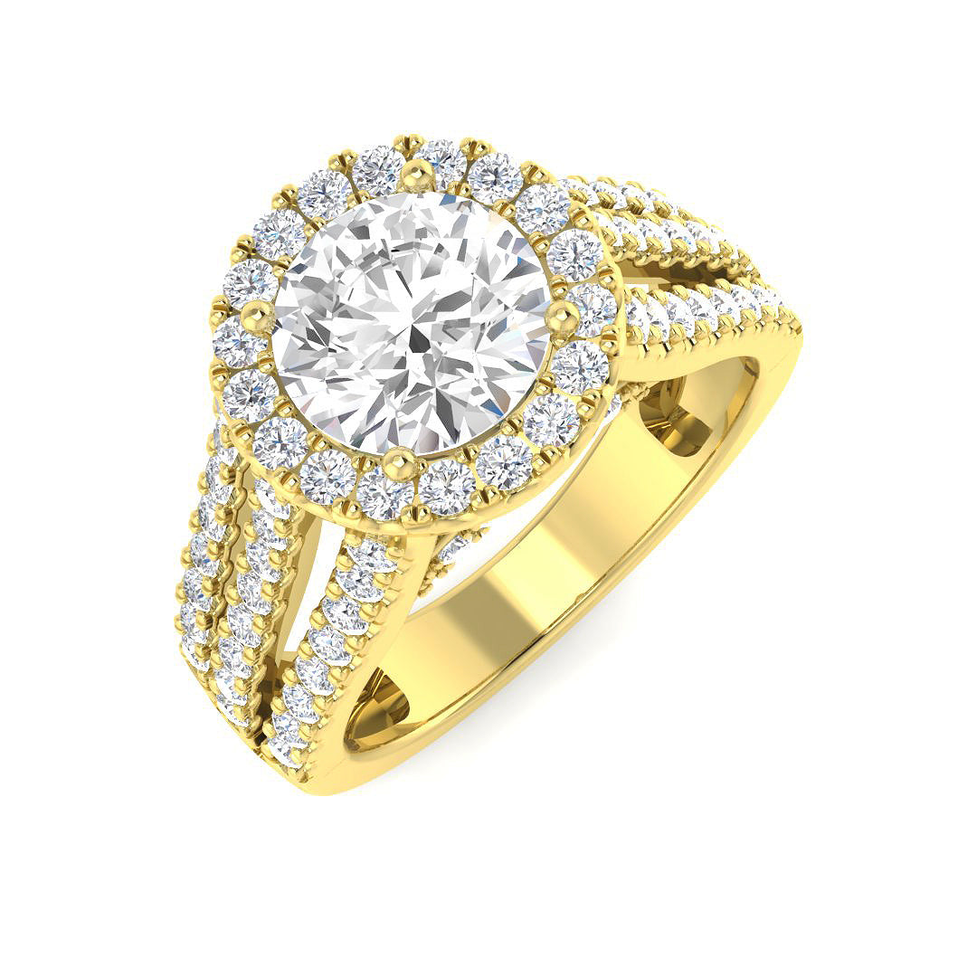 18ct Yellow Gold Round Lab Grown Diamond Ring 1