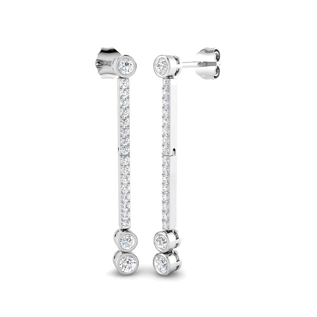 9ct White Gold Round Lab Grown Diamond Earrings 1