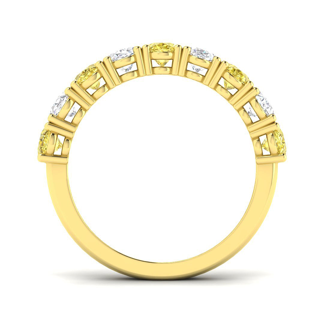 9ct Yellow Gold Oval Lab Grown Diamond and Lab Yellow Diamond Ring 2