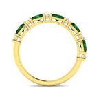 9ct Yellow Gold Oval Emerald and Diamond Ring 2